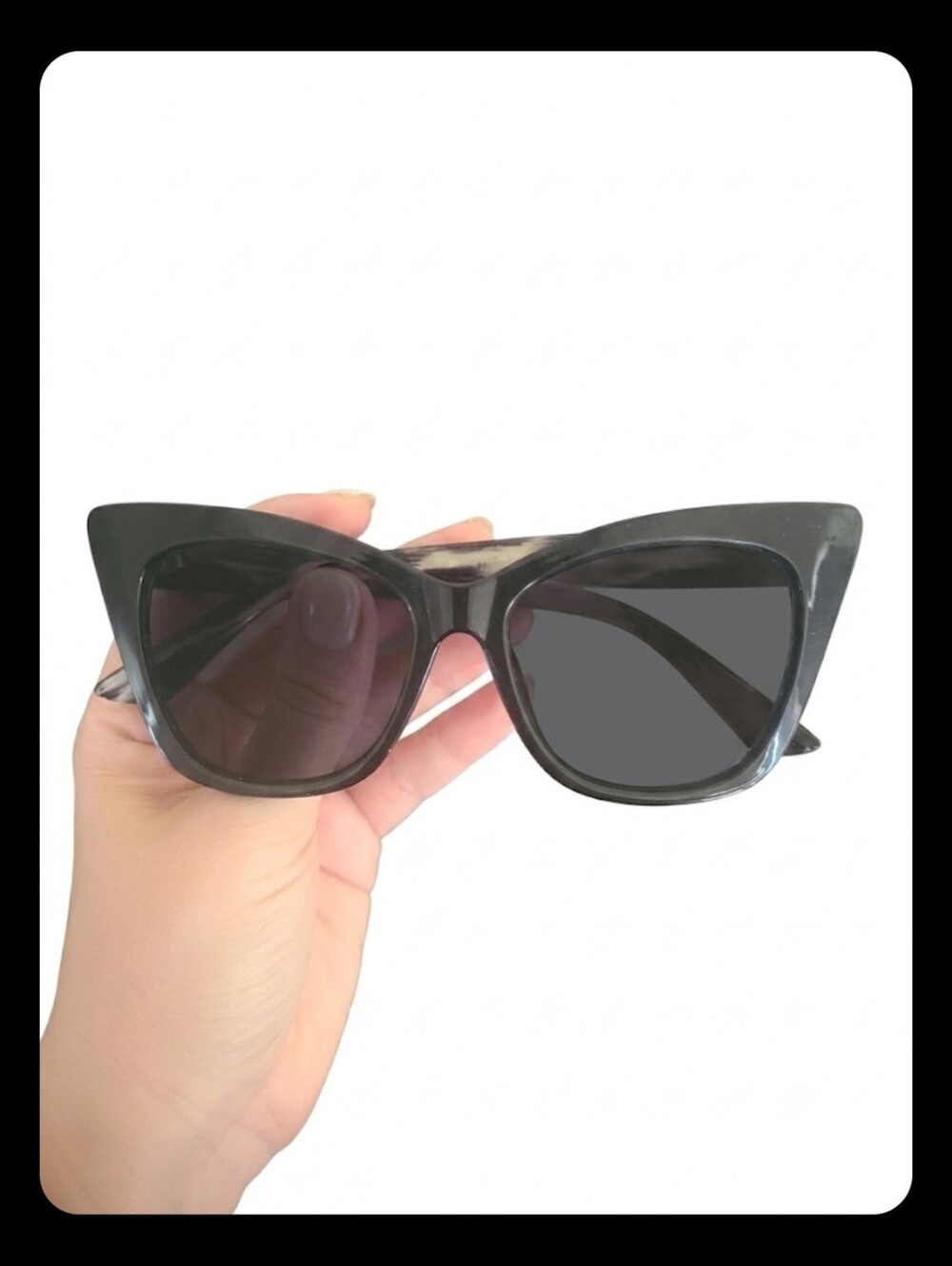 Black Cat-Eye Sunglasses, EUC